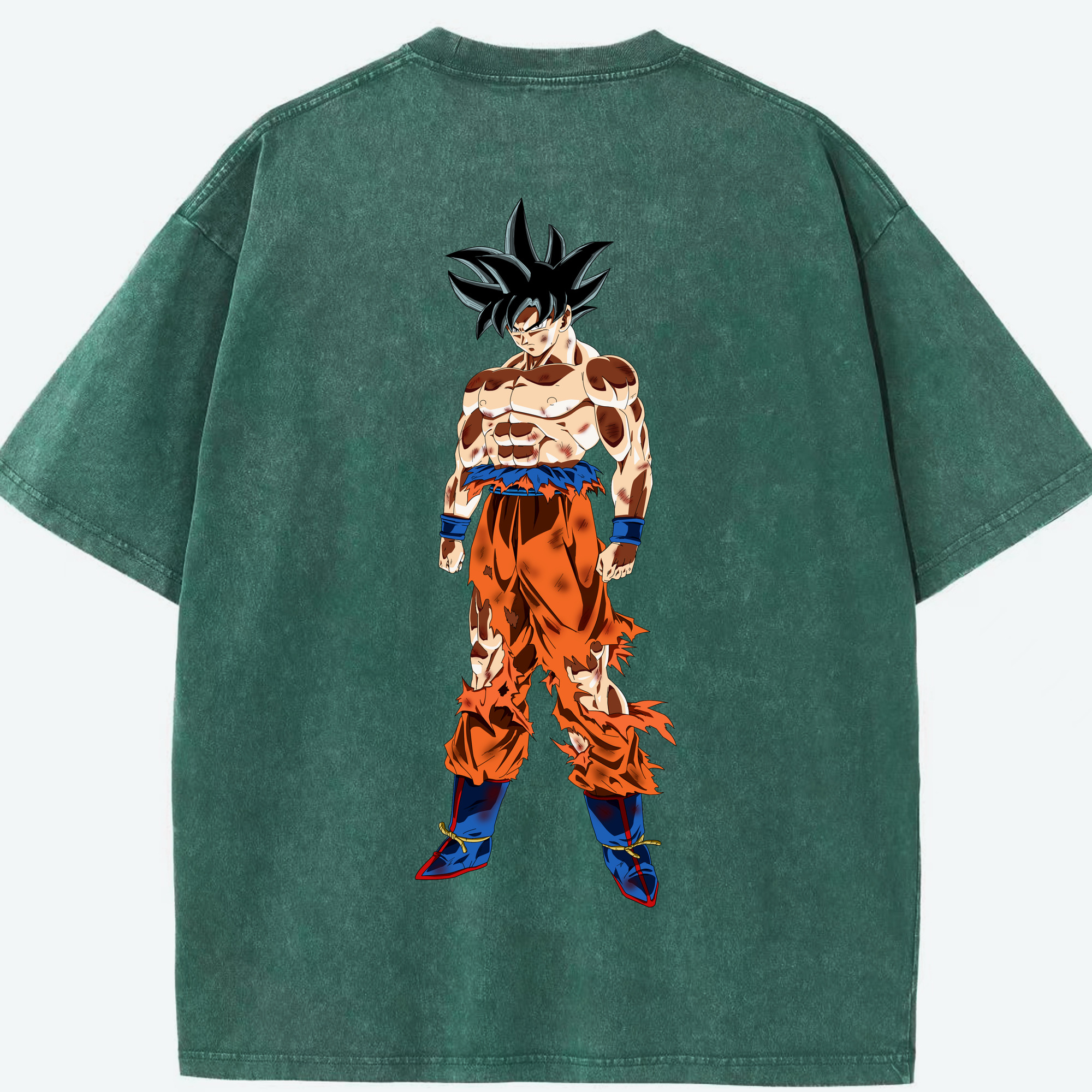 （画像用） ドラゴンボール 孫悟空（そん ごくう）Son Goku カカロット DRAGON BALL Kakarotto 綿100% ヴィンテージ風 半袖Tシャツ（背面プリント）